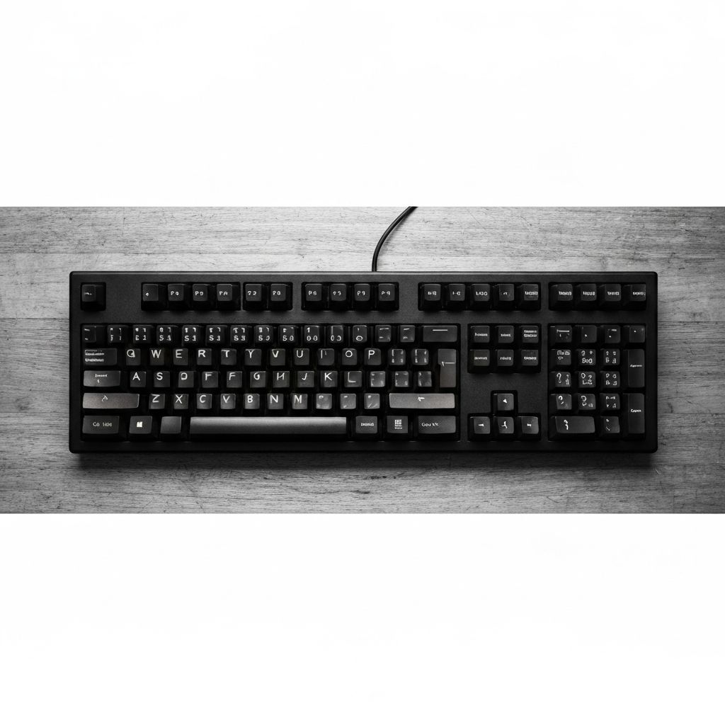 Una persona trabajando de noche frente a un ordenador antiguo